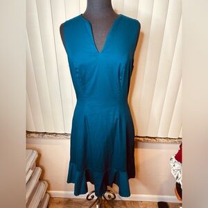 Leona Lee Elegant Teal Sleeveless Dress Size Large